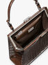 michael kors simone crocodile embossed leather satchel