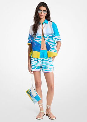 michael kors x christina zimpel cotton lawn shorts