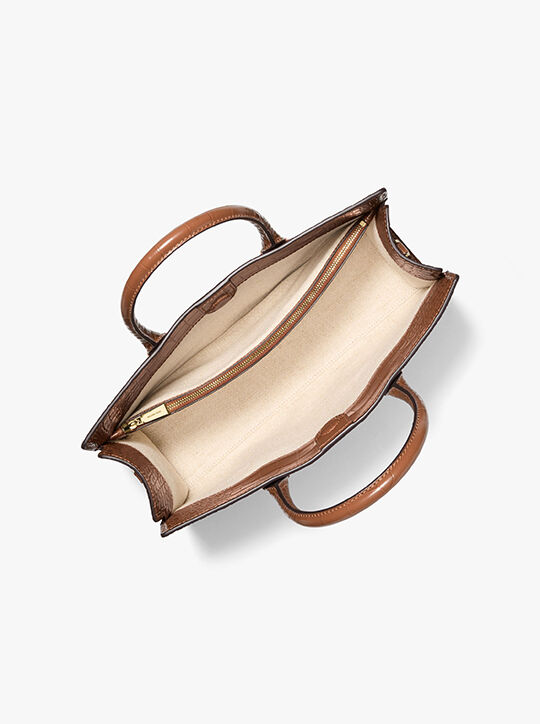 michael kors حقيبة سكارليت متوسطة الحجم من الجلد اللامع المنقوش بنقشة جلد التمساح