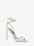 michael kors chrissy metallic python embossed leather sandal