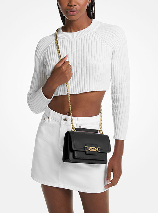 Heather Extra-Small Leather Crossbody Bag, BLACK | Michael Kors KSA