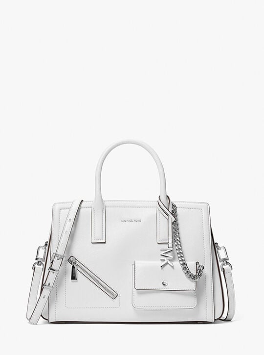 Laila Medium Leather Satchel with Card Case michael kors laila medium leather satchel with card case