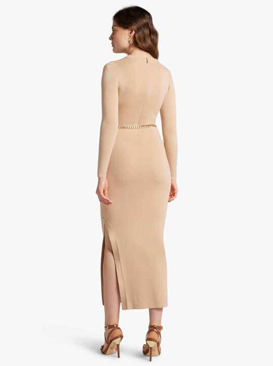 Wool Blend Belted Midi Dress | Michael Kors Official Website