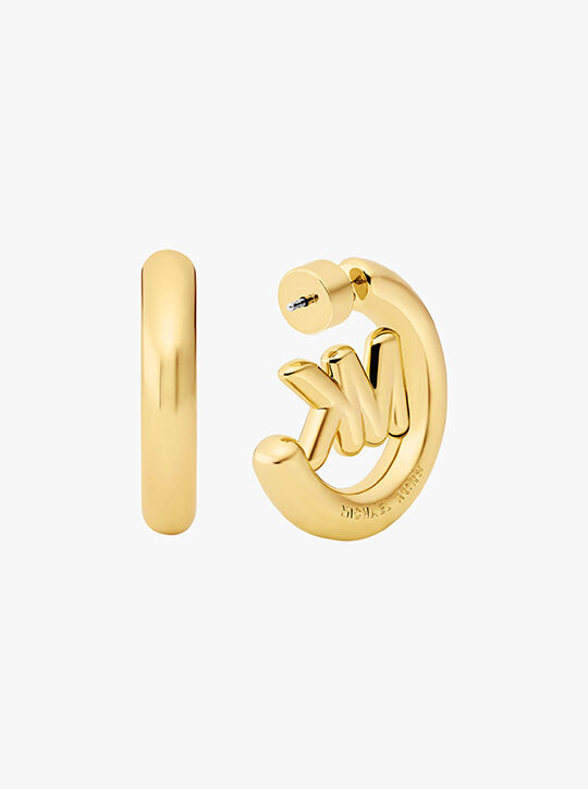 michael kors logo hoop earrings
