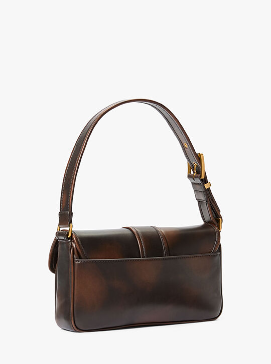 Colby Medium Burnished Leather Shoulder Bag, CHOCOLATE Colby Medium Burnished Leather Shoulder Bag, CHOCOLATE