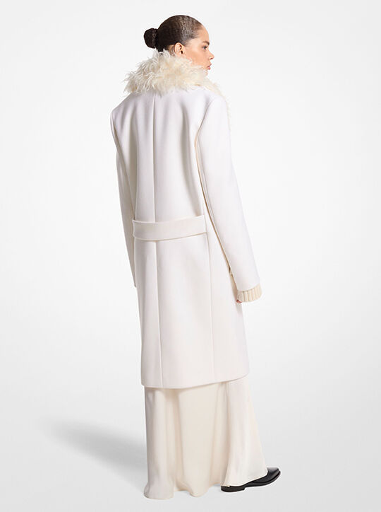 michael kors wool melton and mohair double breasted coat