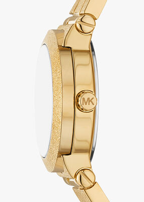 michael kors petite billie frosted gold tone watch