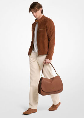 michael kors holmes extra large pebbled leather convertible messenger bag