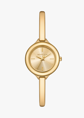 michael kors izzy three hand gold tone watch