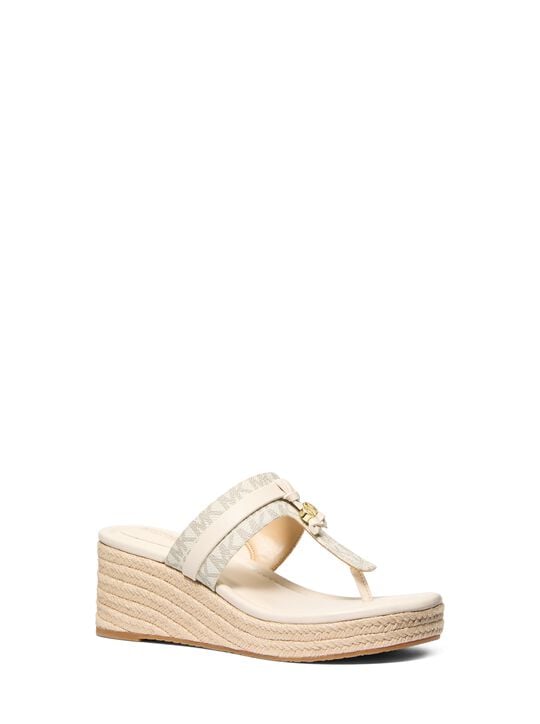 Zoe Signature Logo Wedge Sandal michael kors zoe signature logo wedge sandal