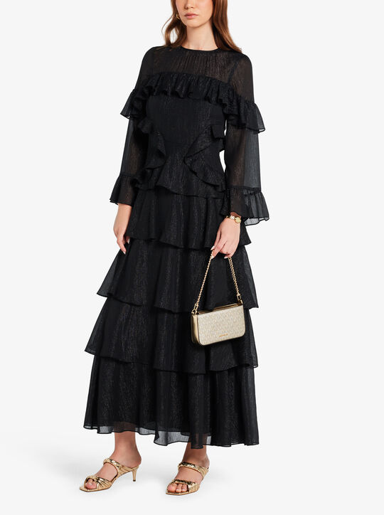 michael kors bryant small metallic signature logo convertible pochette