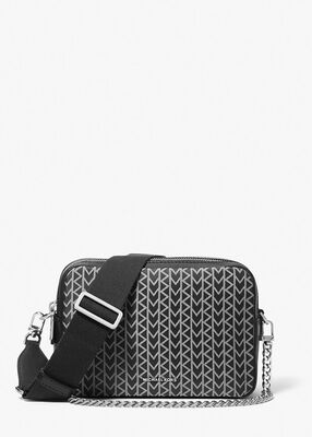 michael kors bryant medium mk2000 logo jacquard camera crossbody bag