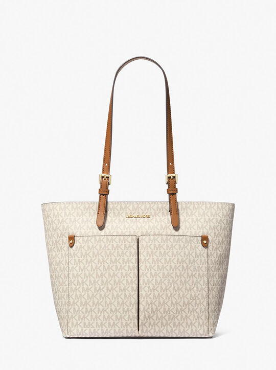 michael kors jet set medium logo pocket tote bag