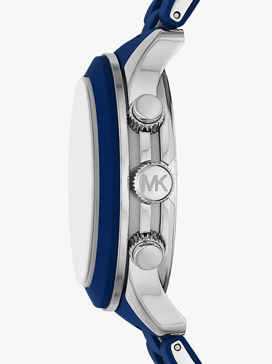 michael kors oversized runway navy tone watch