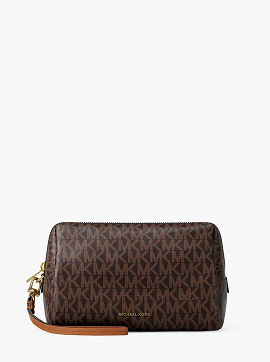 Zadie Large Signature Logo Cosmetic Wristlet michael kors zadie large signature logo cosmetic wristlet