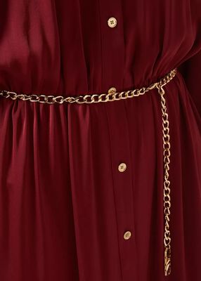 michael kors satin shirtdress