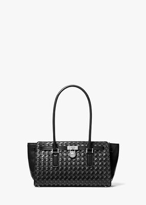 michael kors حقيبة هاميلتون مودرن صغيرة من الجلد المنسوج