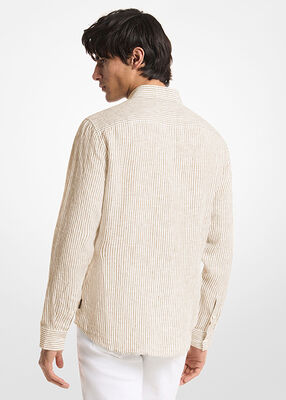 michael kors striped linen shirt