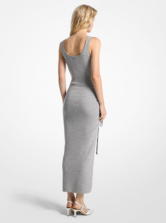 Stretch Wool Blend Ruched Tank Dress michael kors stretch wool blend ruched tank dress