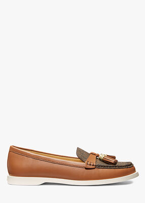 michael kors kiernan leather and signature logo loafer