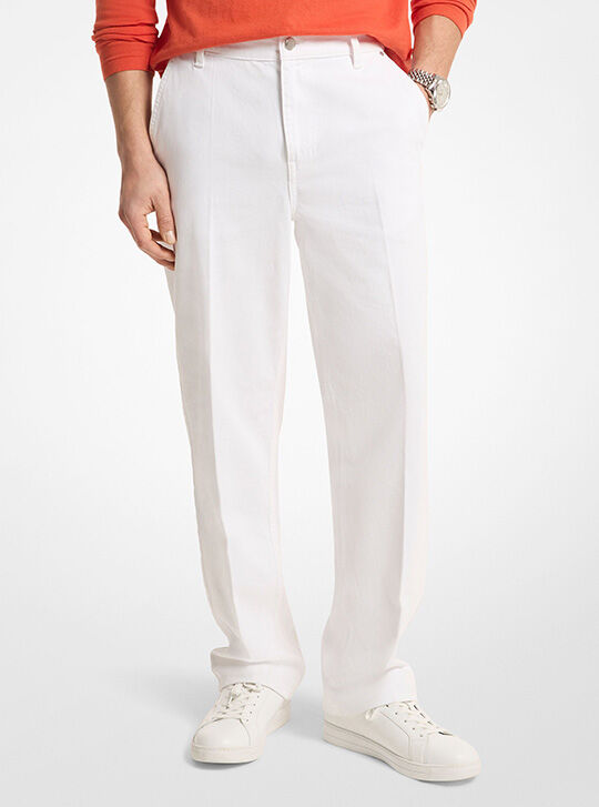 Finn Straight-Leg Stretch Denim Jeans, WHITE | Michael Kors KSA