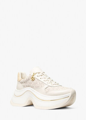 michael kors arla leather and suede trainer