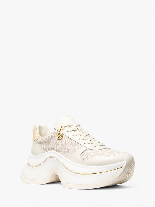 michael kors arla leather and suede trainer