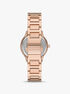 michael kors sage three hand rose gold tone stainless steel watch