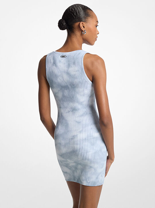 michael kors فستان تانك مضلع ومصبوغ