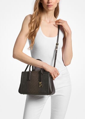Laila Small Signature Logo Satchel michael kors laila small signature logo satchel