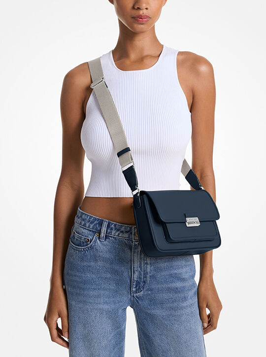 michael kors bradshaw medium leather messenger bag