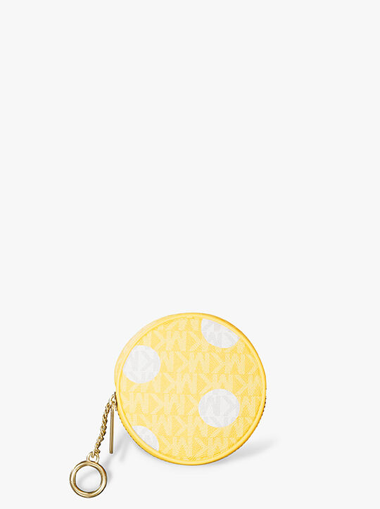 michael kors jet set small polka dot signature logo coin pouch