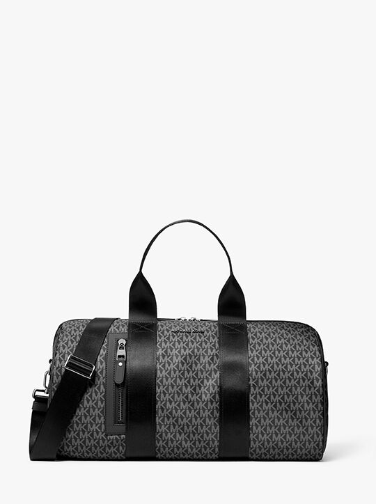 michael kors brooklyn large printed signature logo duffel bag