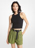 michael kors linen blend pleated shorts