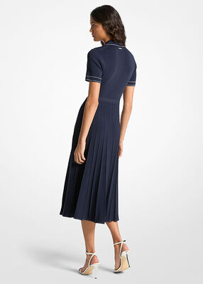 michael kors stretch knit polo midi dress
