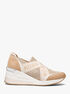 michael kors geena glitter chain mesh slip on trainer