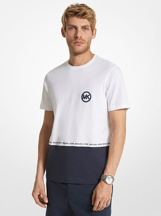 michael kors two tone logo cotton t shirt