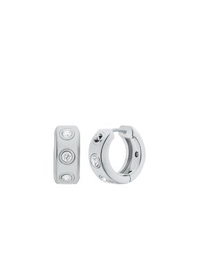michael kors pav  logo huggie earrings