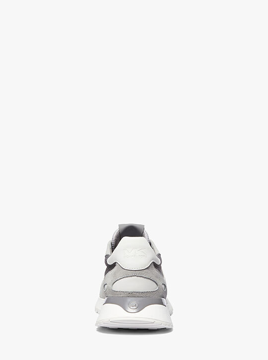 michael kors miles suede and mesh trainer