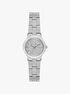 michael kors petite billie frosted silver tone watch