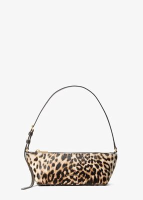 michael kors laila small leopard print calf hair pochette