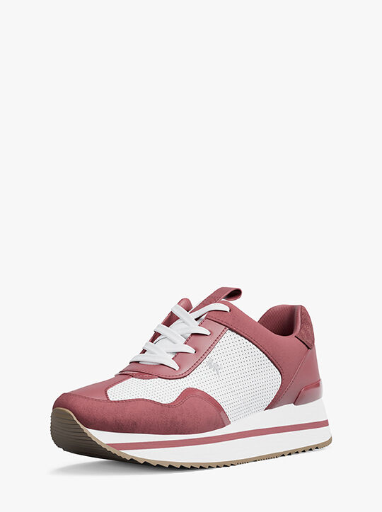 michael kors raina mixed media trainer