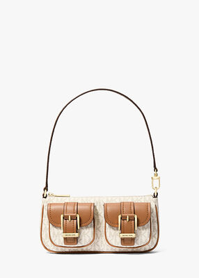 michael kors zoe small signature logo pochette