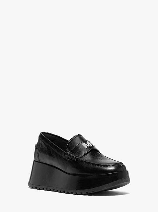 michael kors indy leather platform loafer