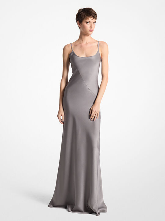 michael kors satin charmeuse slip gown
