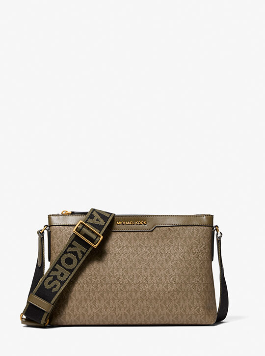 michael kors hudson signature logo messenger bag