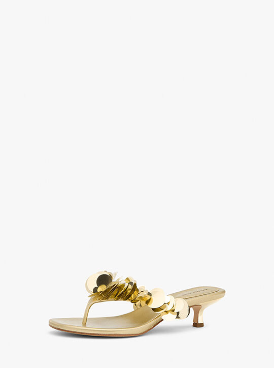 Loretta Sequin Embellished Metallic Sandal michael kors loretta sequin embellished metallic sandal