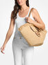 michael kors isa large hand crocheted fan tote bag