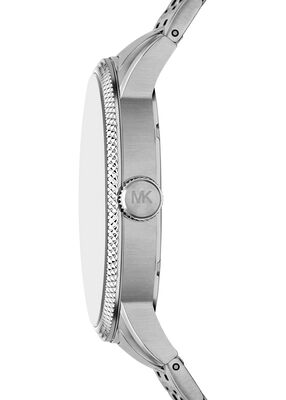 michael kors oversized wolfe silver tone watch and bracelet set