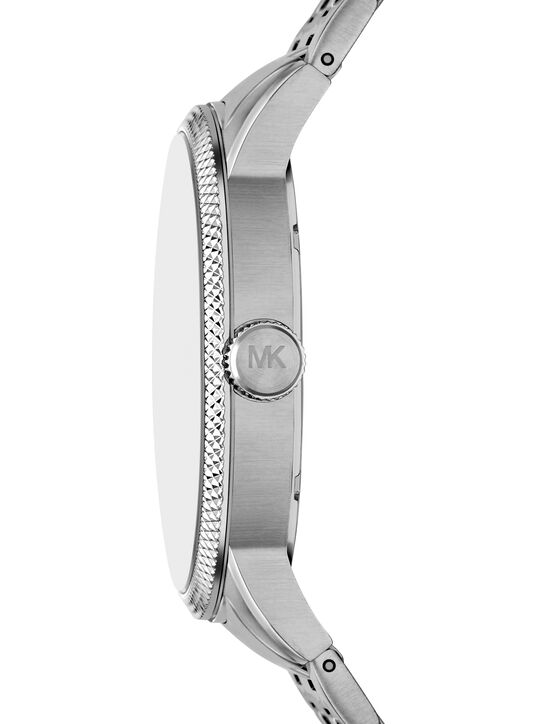Oversized Wolfe Silver-Tone Watch and Bracelet Set michael kors oversized wolfe silver tone watch and bracelet set